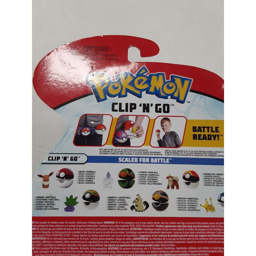 Pokemon Clip N Go Litwick & Dusk Ball New Slight Damage to Package - Picture 5 of 10